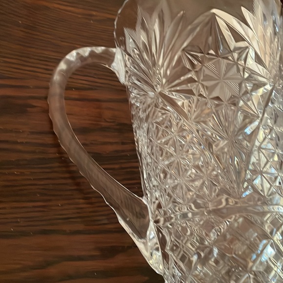 Vintage Large Cut Crystal Water Pitcher with Pedestal Base - Picture 6 of 8